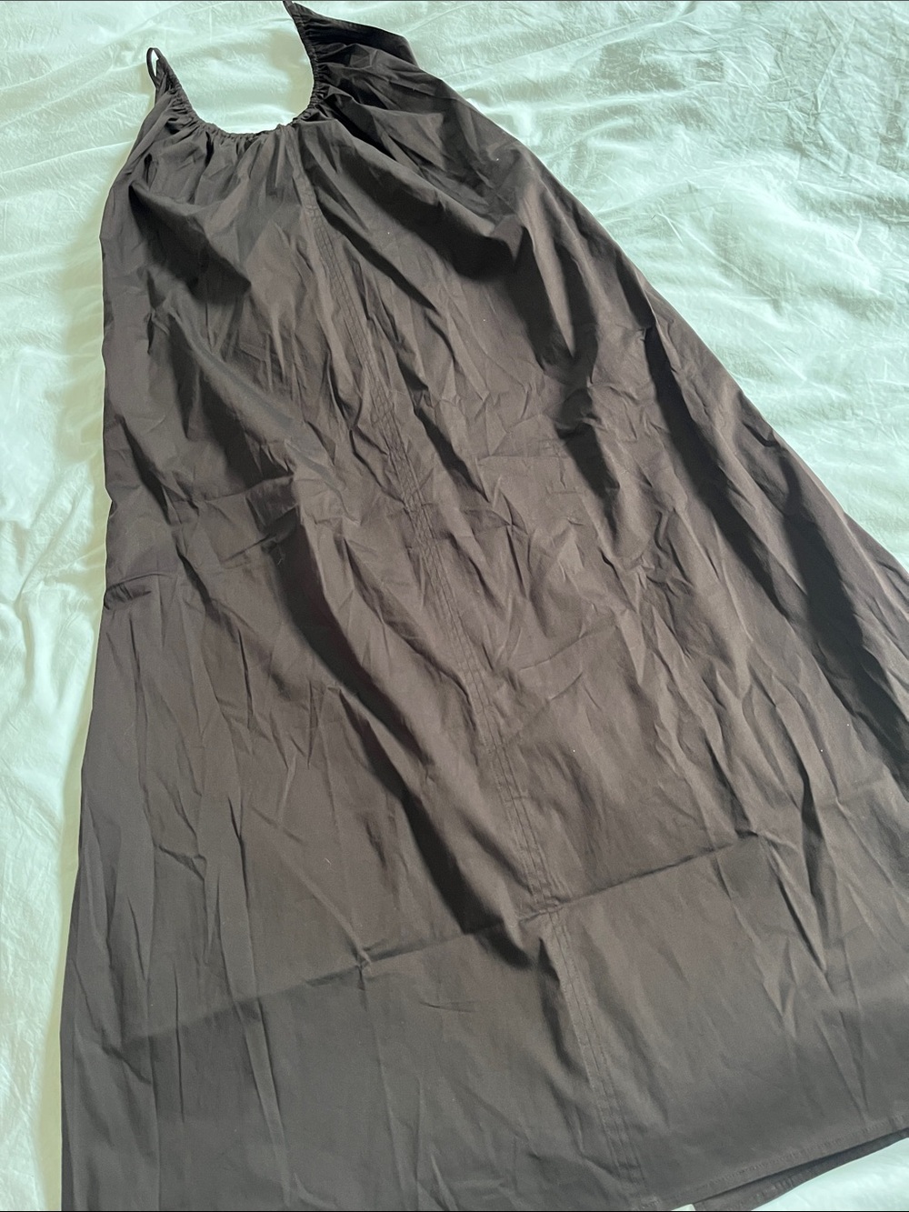 NWT COS Gathered V-neck Maxi Dress Brown size 10